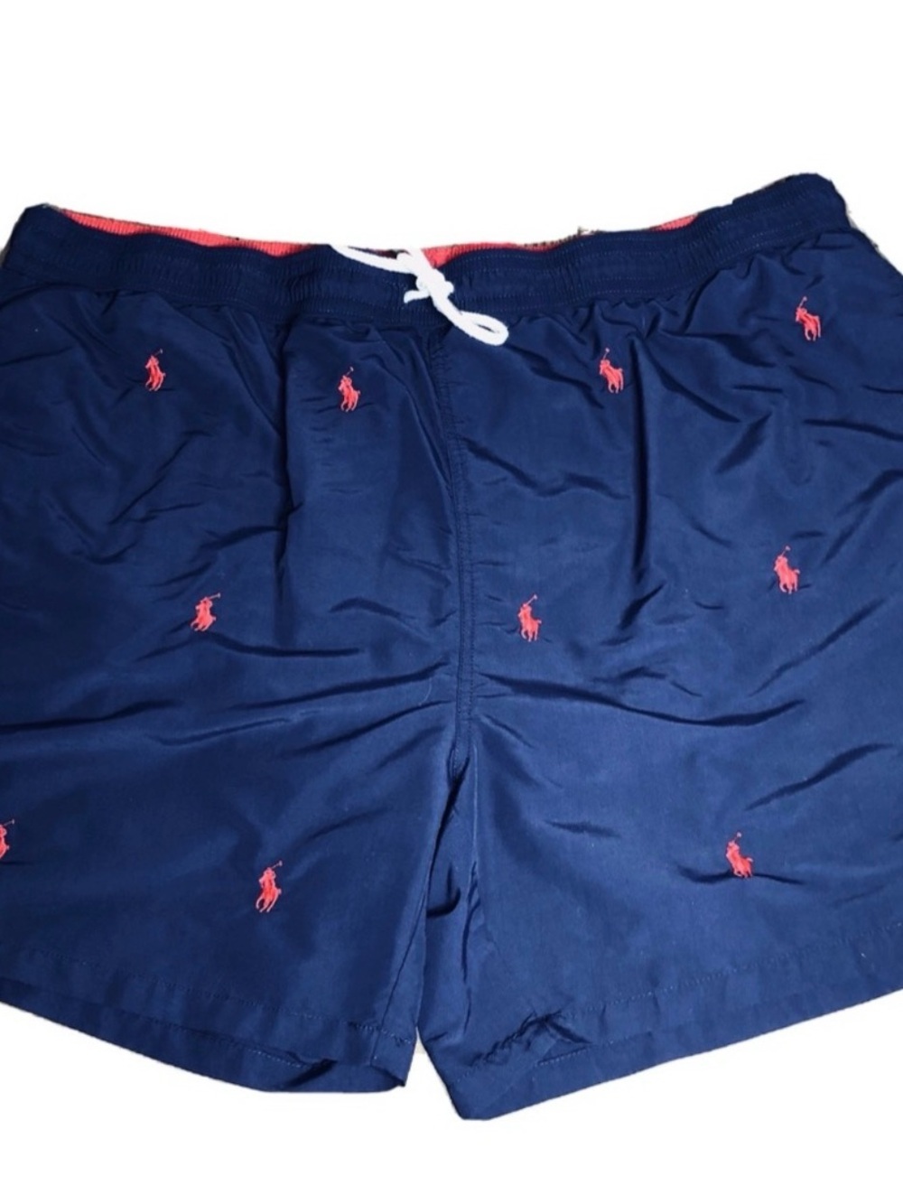 Polo by Ralph Lauren Navy Swim Trunks with Red Polo Embroidery - Size 3XB